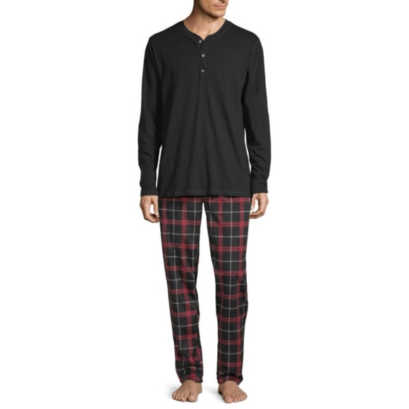 Stafford Mens Pajama Set Pants & Long Sleeve Shirt - Picture 2 of 5